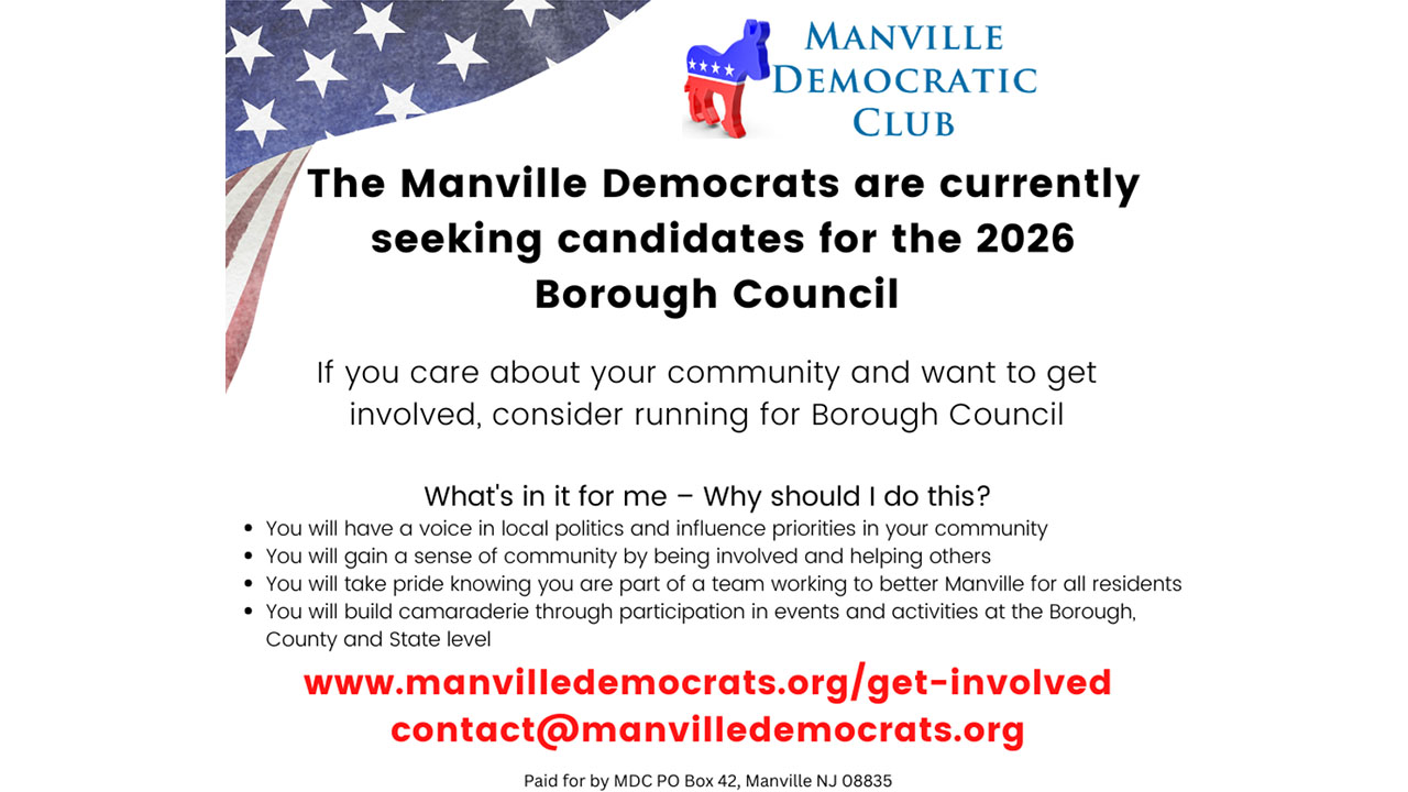 Manville Democrats Open Call for 2026 Borough Council Candidates