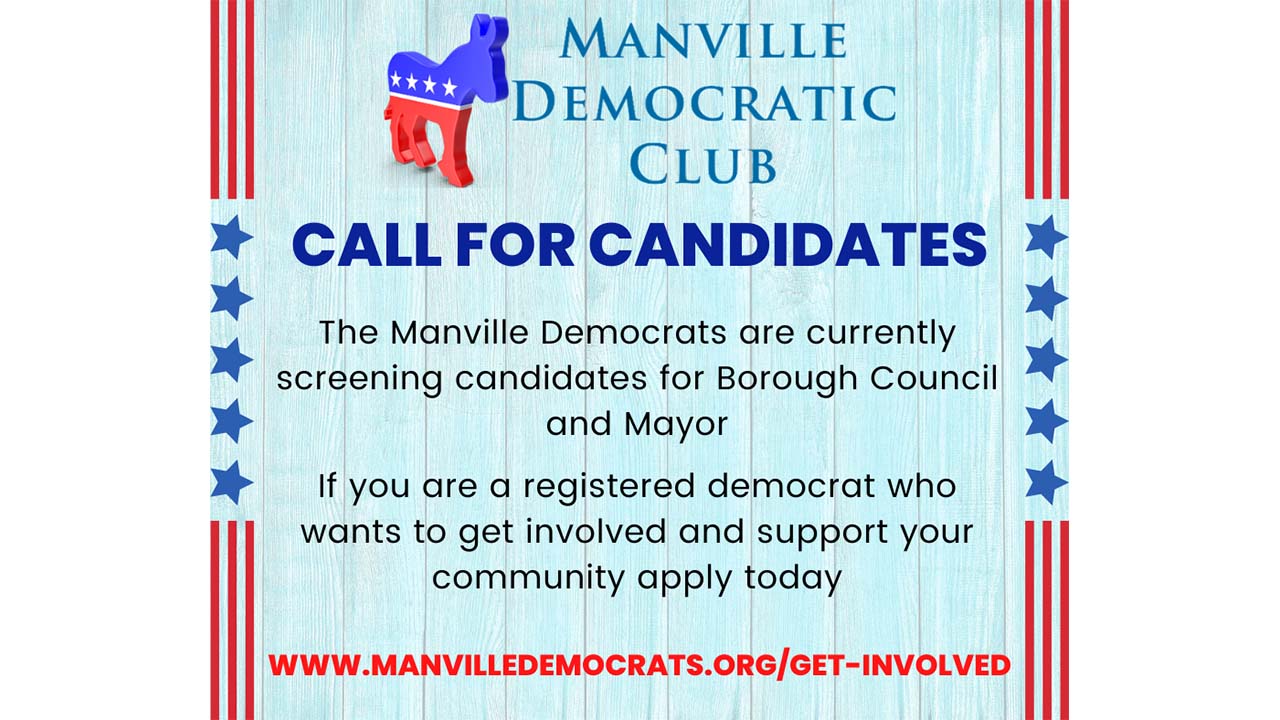 Manville Democratic Club Seeks Candidates for 2023 Election